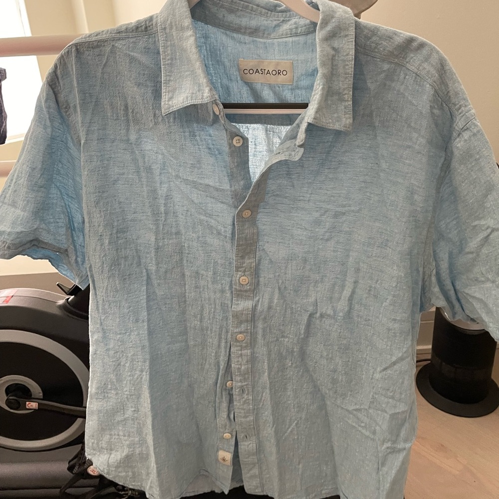 Coastaoro Linen Short-sleeve Button-up